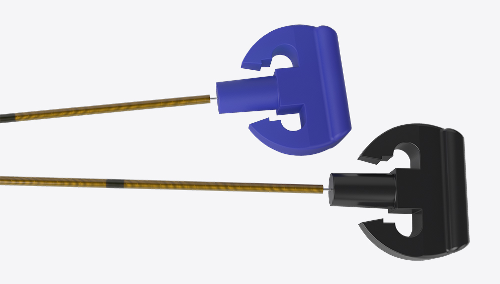 Racz_Catheter_Distal_E_Cap_Stylet_Sting_Ray_Black_Bleu